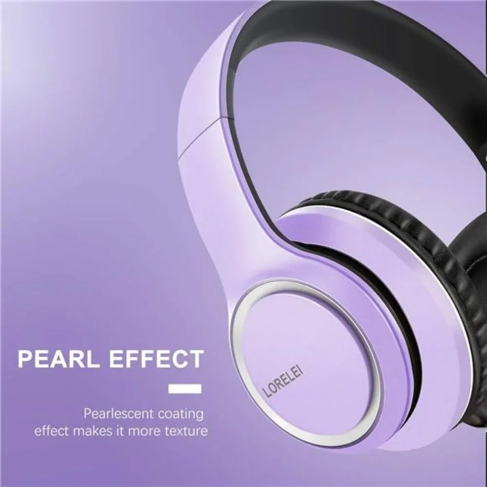 Over Ear Wired Headphones with Microphone Foldable Lightweight Headset 3.5mm Jac